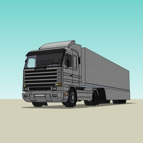 现代卡车货车草图大师模型，货车sketchup模型
