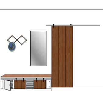 现代玄关柜sketchup模型，玄关柜草图大师模型下载