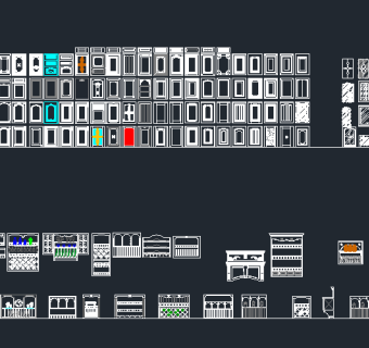 柜门cad图纸下载、柜门dwg文件下载