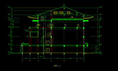 静音寺建筑CAD施工图，寺庙CAD建筑图纸下载