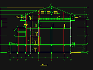 静音寺建筑CAD施工图，寺庙CAD建筑图纸下载