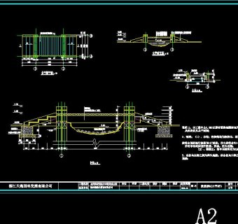 莱茵桥CAD施工图，桥CAD建筑图纸下载