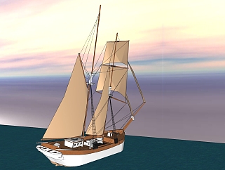 现代帆船免费<em>su</em>模型，现代帆船sketchup模型，帆船<em>草图</em>...
