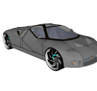 现代跑车免费su模型，现代跑车skp模型，草图大师模型素材下载