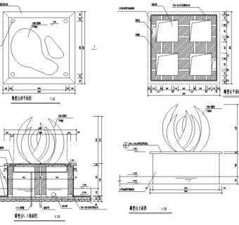 园林景观小品雕塑标志施工图