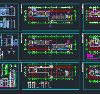现代某大学教学楼建筑施工图，高层教学楼cad图纸下载