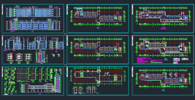 现代某大学教学楼建筑施工图，高层教学楼cad图纸下载