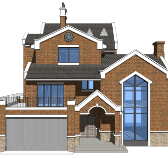 欧式别墅su模型，别墅sketchup模型下载