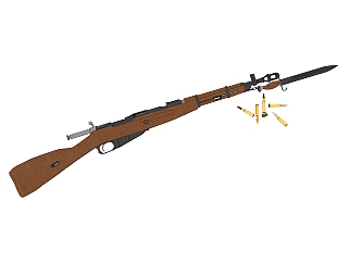 卡宾枪 sketchup模型，卡宾枪skp模型下载