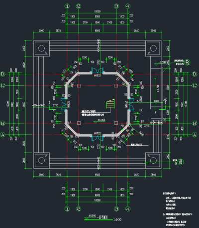 欧式观光塔施工图，观光塔CAD施工图纸下载