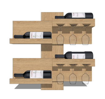 现代创意酒架草图大师模型，酒架sketchup模型下载