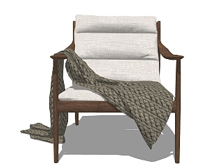创意轻奢<em>单人沙发椅</em>草图大师模型下载，沙发SU模型