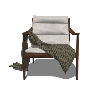 创意轻奢单人沙发椅草图大师模型下载，沙发SU模型