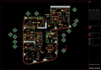 北京财富中心二期样板房装修CAD施工图，CAD建筑图纸免费下载