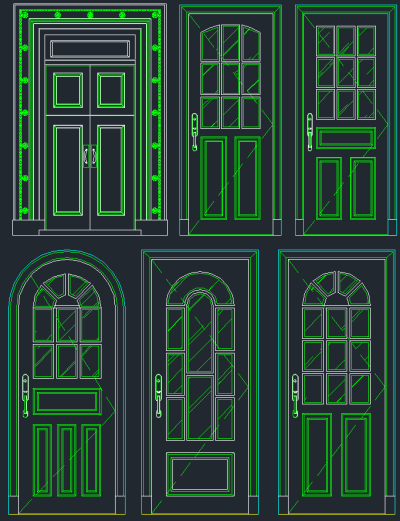 新款门大样CAD模版，门CAD施工图纸下载
