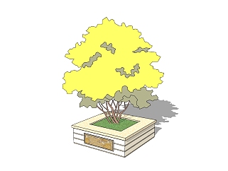 <em>现代方形树池</em>skp文件下载，树池坐凳草图大师模型