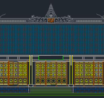 古建筑殿阁CAD设计图，殿阁CAD建筑图纸下载