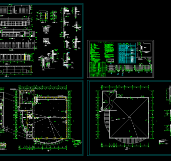 整套职工食堂施工图，食堂CAD图纸下载