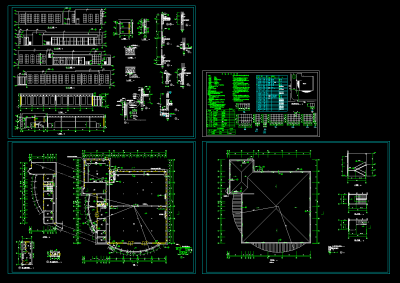 整套职工食堂施工图，食堂CAD图纸下载