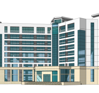 现代办公楼草图大师模型，办公楼sketchup模型免费下载