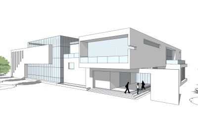 现代售楼处建筑方案草图大师模型，售楼部建筑sketchup模型免费下载