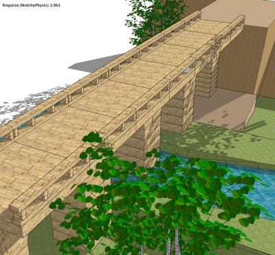 现代桥梁草图大师模型下载，sketchup桥梁su模型分享