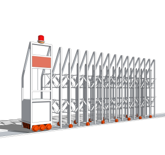 现代自动伸缩门su模型，自动伸缩门草图大师模型下载