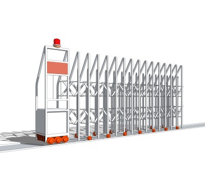 现代自动伸缩门su模型，自动伸缩门草图大师模型下载