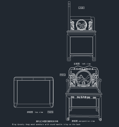 原创明清家具全套详细的CAD图库，家具CAD图纸下载