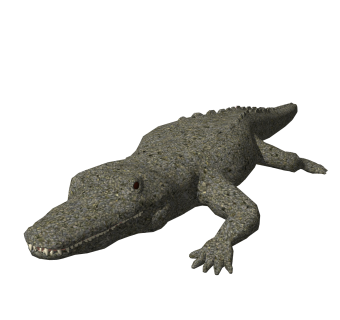 现代鳄鱼雕塑su模型,摆件草图大师模型下载