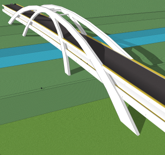 现代桥梁草图大师模型下载，sketchup桥梁su模型分享