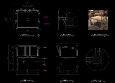 新中式椅子施工图CAD图纸