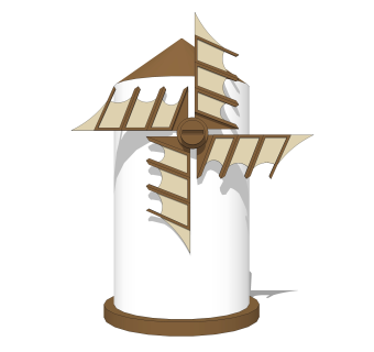 现代大型风车sketchup模型，风车草图大师模型下载