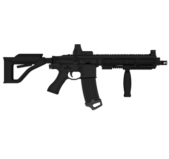 德国H&k公司416自动步枪草图大师模型，步枪SU模型下载