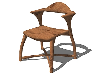 新中式单椅草图大师模型，单椅sketchup模型下载