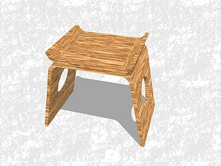 <em>现代凳子</em>草图大师模型，实木凳子su模型下载