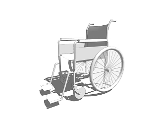 现代<em>轮椅</em>草图大师模型，<em>轮椅</em>sketchup模型下载
