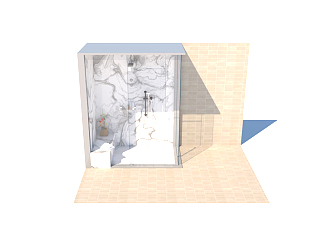 现代豪华淋浴房草图大师模型，豪华淋浴房sketchup模型下载