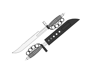 <em>冷</em>兵器“刀”skb模型分享，刀sketchup模型下载