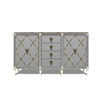 欧式边柜草图大师模型，边柜SKP模型