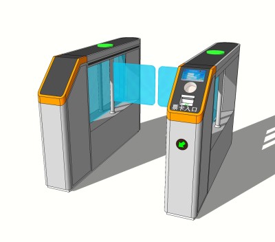 现代人行摆闸SU模型，人行摆闸SKP模型下载