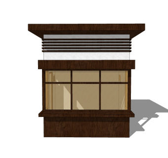 现代岗亭SU模型，岗亭SKB文件下载