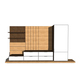现代简约衣柜草图大师模型，衣柜SKP模型下载