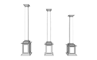 多立克罗马柱skp文件下载，罗马柱草图大师模型