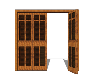日式折叠门SU模型下载，折叠门skb模型分享