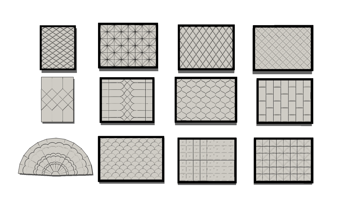 现代软包背景墙草图大师模型，软包背景墙sketchup模型下载- sketchup网