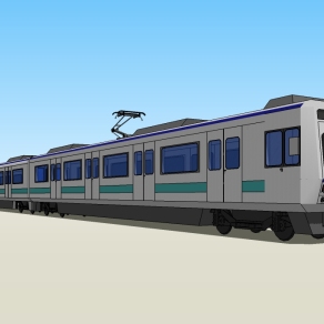 现代地铁草图大师模型，地铁sketchup模型