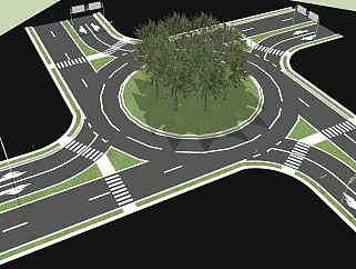 现代道路公路免费su模型下载、道路公路草图大师模型下载
