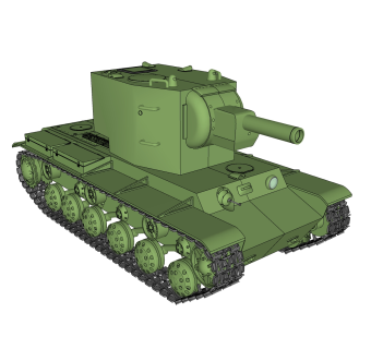 苏联KV-2重型坦克su模型，苏联KV-2重型坦克sketchup模型下载