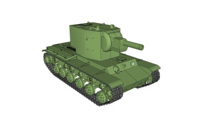 苏联KV-2重型坦克su模型，苏联KV-2重型坦克sketchup模型下载